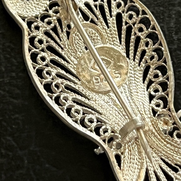 Sterling silver Owl brooch - Picture 5 of 5